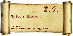Maloch Ibolya névjegykártya